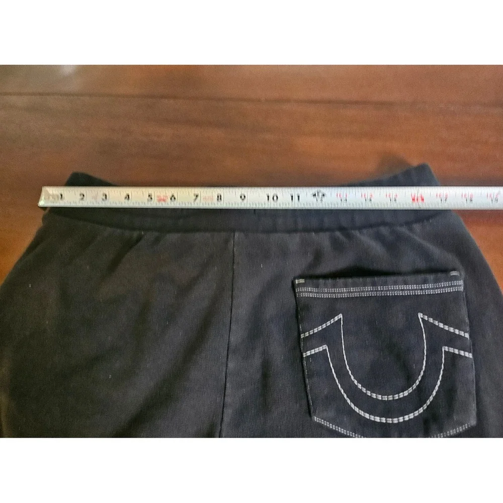 True Religion Sweatpants Mens Large Black Horseshoe Logo Joggers